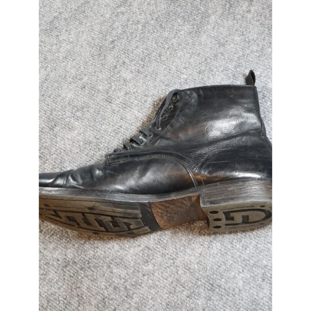 To Boot New York Adam Derrick Boots Mens 12 Black Leather Cap Toe Lace Up Italy